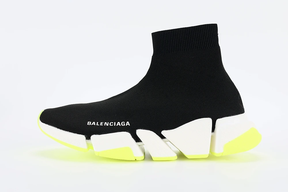 Balenciaga ] Speed 2LT BLACK/WHITE/FLUORESCENT GEEN